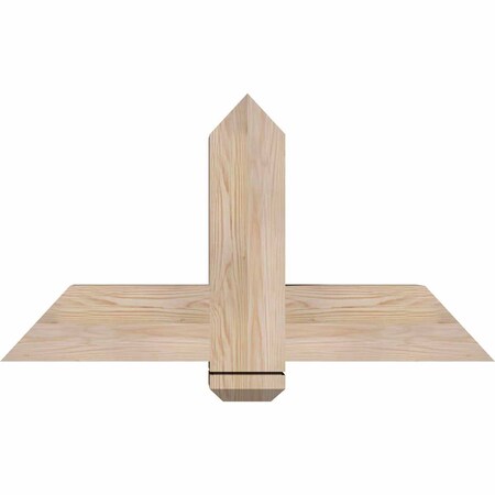 Ekena Millwork Eugene Smooth Timber Gable Bracket, Douglas Fir, 36"W x 19"H x 5 1/2"D x 5 1/2"F, 13/12 Pitch GBW036X19X0606EUG00SDF